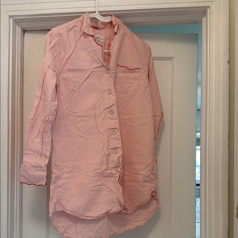 The Sleep Code scalloped pink night dress